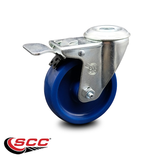 Service Caster 4 Inch Solid Polyurethane Wheel Bolt Hole Caster with Total Lock Brake SCC SCC-BHTTL20S414-SPUS - main